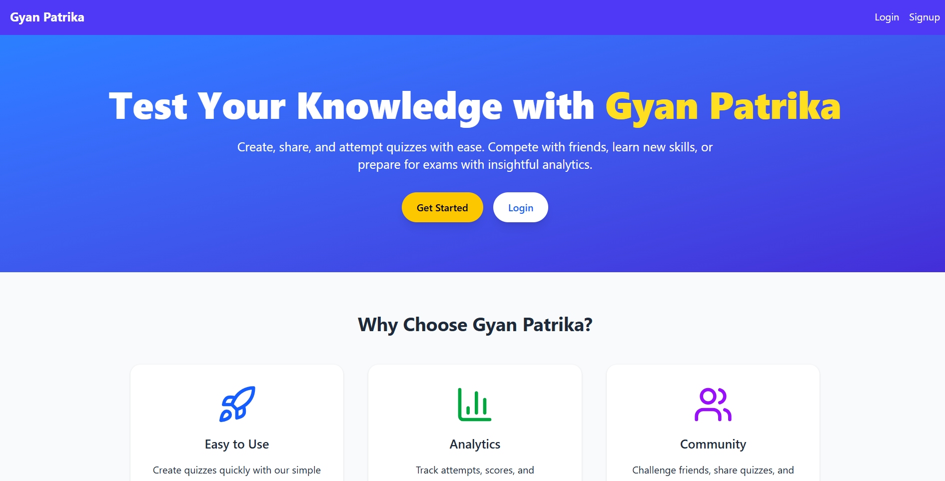 Gyaan Patrika Quiz Application